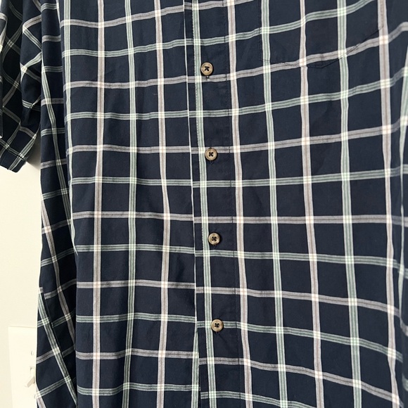 Wrangler | men’s dark blue plaid button down short sleeve shirt - M - Picture 7 of 7